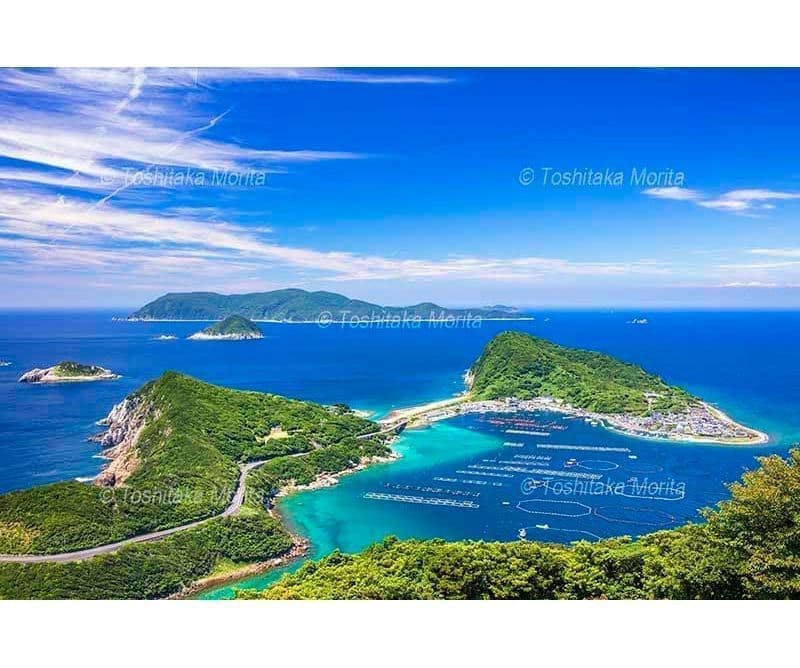 大堂山展望台より柏島と蒲葵島と沖の島　大月半島